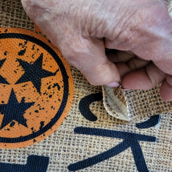 Rocky Top Burlap Look Outdoor Garden Flag Black and Orange Two Flags Tenn - Picture 5 of 8